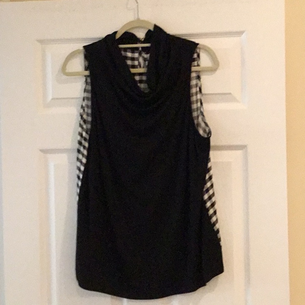 Porridge [anthropologie] Black and White Sleeveless Top new w tags Sz L